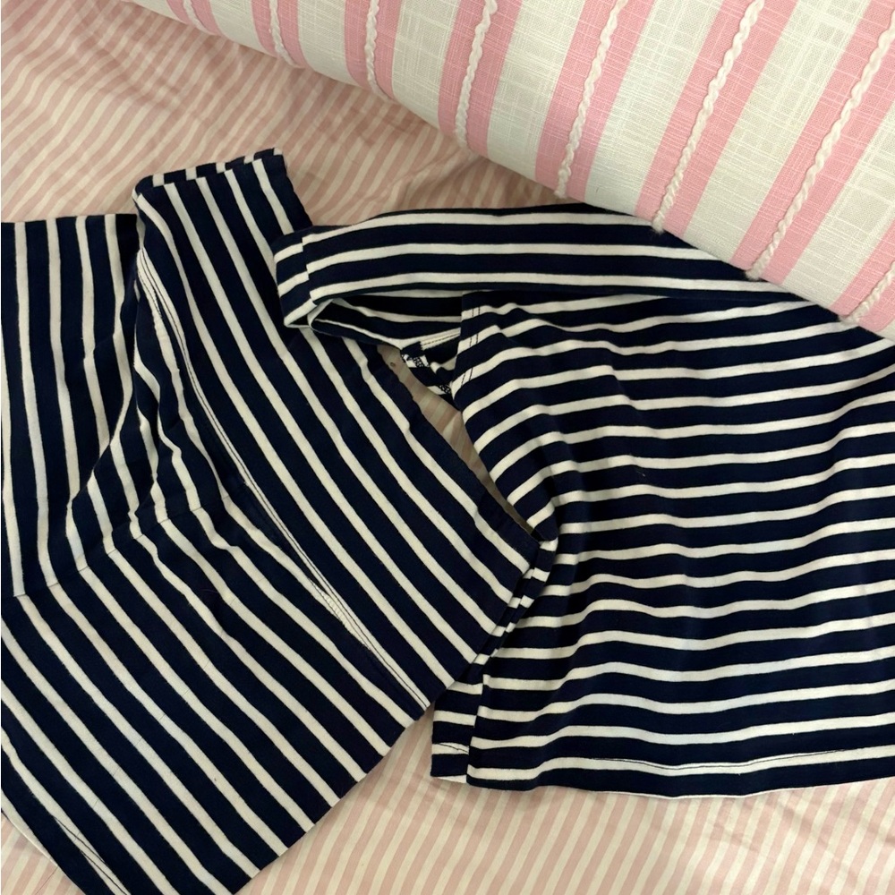 Navy and White Striped Too